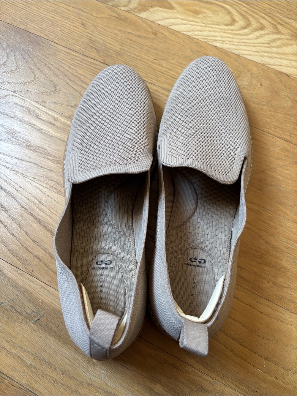 Kelly & Katie Beige Knit Slip-On Flats